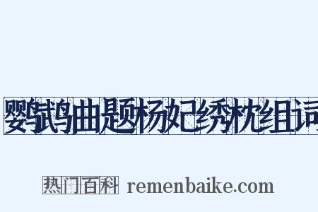 鹦鹉曲题杨妃绣枕组词是什么意思的图片